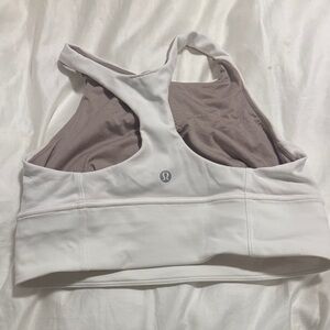 Lemon White Racerback Sports Bra with Mauve Lining